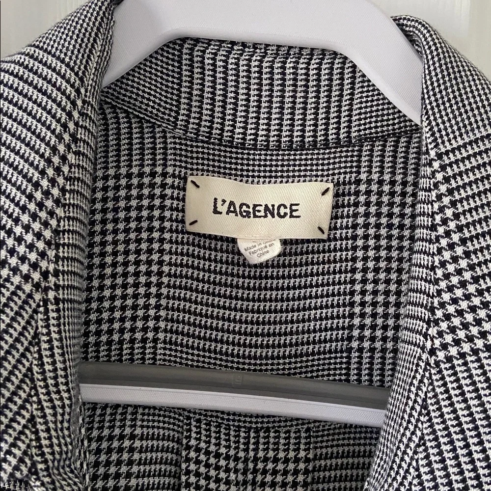 L'AGENCE Black and White Houndstooth Maxi dress - Picture 4 of 9